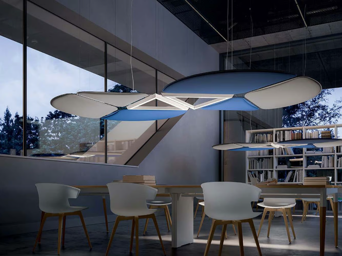 Lightsound - LED acoustic aluminium pendant lamp _ Quadrifoglio Group